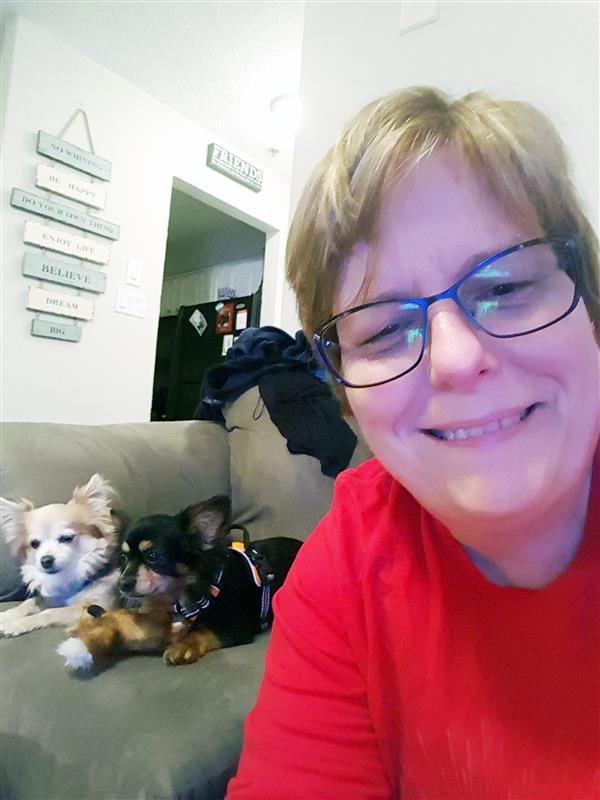 Becky Poston with dogs